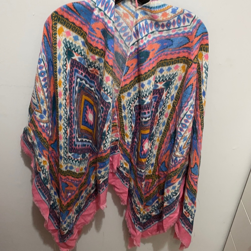 Multicolored drape/cardigan